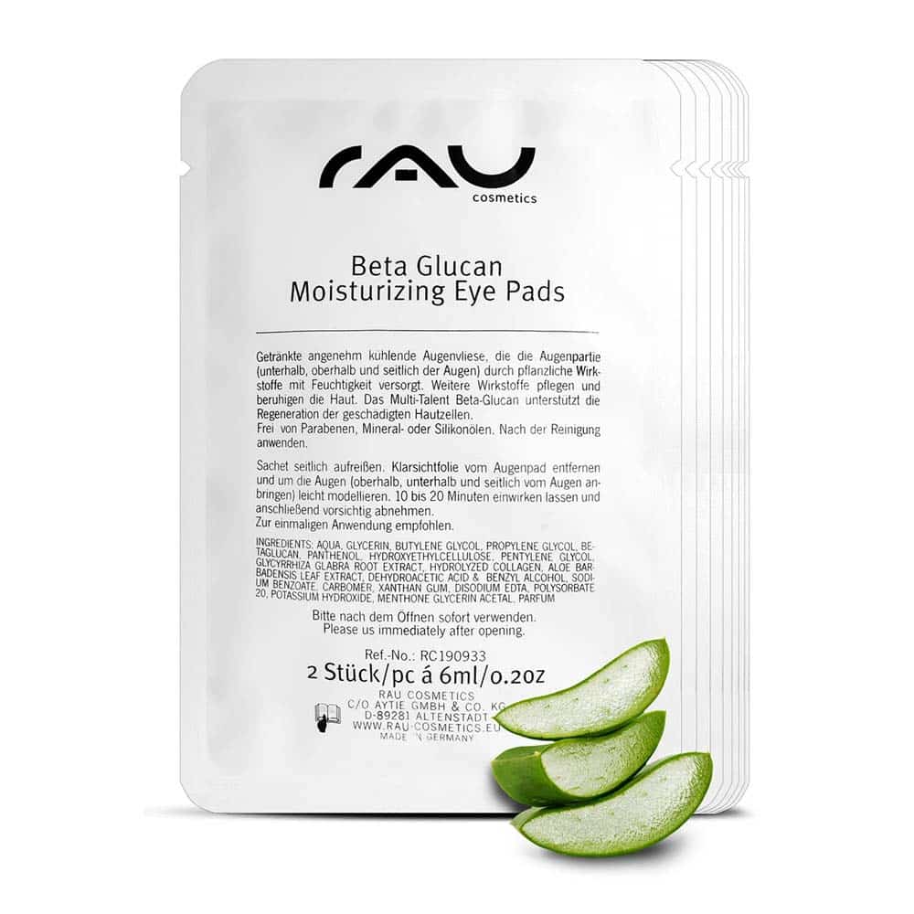 Rau Cosmetics Beta Glucan Moisturizing Eye Pads 8 Paar